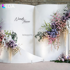 LEDA Simple White Acrylic Wedding <b>Backdrop</b> <b>Stand</b> with Customizable Size for Events Parties & Birthdays - Product Image 1