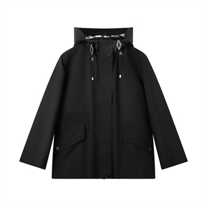 Parka d'extérieur pour <span class=keywords><strong>femme</strong></span>, résistante à l'eau et au vent, mi-longue, décontractée, avec capuche et taille ajustable, idéale pour les trajets quotidiens et la <span class=keywords><strong>randonnée</strong></span> - Product Image 1