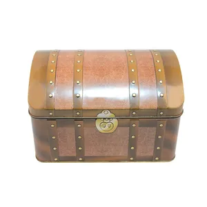 High Quality Metal Jewelry Box Treasure Chest Shape Tin Jewelry Box Gift Packaging Customized Tin Box For Jewelry