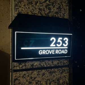 Letrero Solar Moderno Personalizado con Números de Casa, Letrero Solar Personalizado con Dirección para Exterior, Placa Solar Moderna para Puerta - Product Image 3