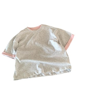 เสื้อยืดคอกลมแขนสั้นสำหรับเด็กผู้หญิงคอกลมสีสันสดใสฤดูร้อน - Product Image 1