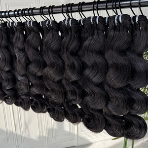 Raw Human Hair <b>Body</b> <b>Wave</b> Bundles Natural Color Soft Full Texture Double Weft Wholesale Supply Hair Extensions - Product Image 2
