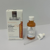 Crème et sérum liquides éclaircissants et anti-âge pour le visage 30g, à la niacinamide et à l'acide hyaluronique, en emballage métallique, qui peuvent raffermir