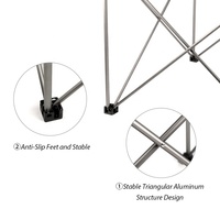 Table de camping pliable portable et stable en aluminium léger de style traditionnel pour l'extérieur, idéale pour les parcs