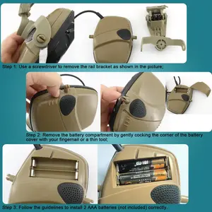 전술 헬멧 아크 레일 청력 보호 소음 제거 증폭기 사냥 촬영을위한 전자 귀마개 전술 헤드셋