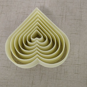 Juego de moldes para hornear en forma de corazón de nailon de 7 piezas con borde liso pastel Fondant cortador para moldes para hornear galletas - Product Image 2