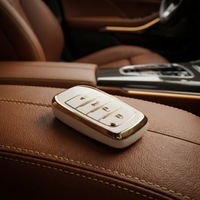 Housse de clé OEM WZ en TPU, couleur personnalisée, bord doré, dos surélevé, 4 boutons, pour clé intelligente Toyota Camry Alphard RAV4 Prado Corolla