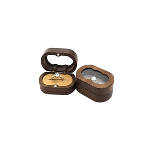Walnut Wood Earring Jewelry Box, <b>Magnetic</b> Closure Small Solid Wood <b>Jewellery</b> Storage Case for Stud Earrings Gift Packaging - Product Image 3