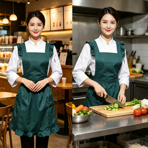 Delantal de <span class=keywords><strong>Chef</strong></span> de Poliéster y Algodón para Mujer, Delantal de <span class=keywords><strong>Cocina</strong></span> Personalizado al por Mayor para Restaurantes y Bares - Product Image 3
