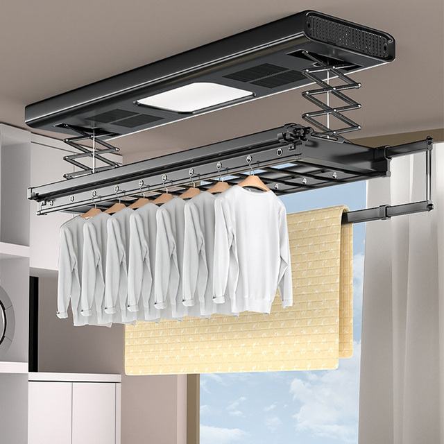 High Quality Wall Mounted Electric Drying Rack Energy Saving LED Panel Lighting Convenient for Drying Clothes