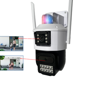 กล้องวงจรปิดไร้สายแบบคู่เลนส์สำหรับภายนอกอาคาร ระบบ WiFi หมุนได้ 360 องศา พร้อมระบบตรวจจับความเคลื่อนไหวด้วย AI และไซเรน - Product Image 1