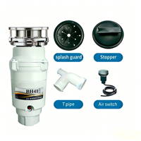 Broyeur de déchets alimentaires électrique continu Bone-Hammer 1/3HP haute vitesse en acier inoxydable compact BH41 avec interrupteur pneumatique