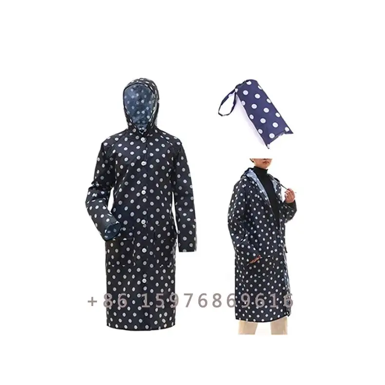 Trench en polyéthylène avec logo personnalisé manteau de pluie imperméable de créateur à la mode pour femmes
