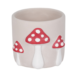 Vaso per piante in cemento con applicazione a forma di fungo per decorazioni interne ed esterne - Product Image 1