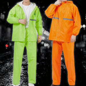 Veste de pluie imperméable réfléchissante pour hommes, femmes et adultes, classe 1 ANSI, fermeture éclair, polyester Oxford, pour le cyclisme, la moto, avec capuche, pour l'extérieur - Product Image 3