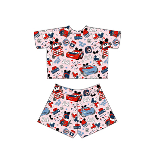 Babylovey Bamboo Fiber RTS Kids 2-Pieces Short Sleeve Print Top and Shorts Outfit Set - Product Image 3