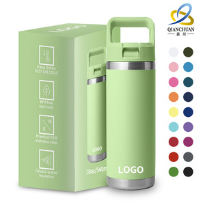 Qianchuan 18oz Stainless Steel Insulated Water Bottle Double Wall Sports Bottle Outdoor Travel Drink Container - Product Image 1