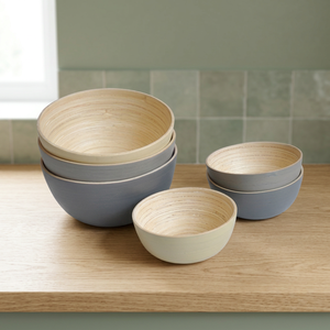 Bol en bambou biodégradable de haute qualité, écologique, jetable, en stock, grande taille, rond, pour salades de fruits, pour un usage domestique - Product Image 1