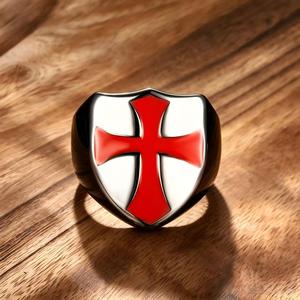 Außenhandel Grenzüberschreitender Herrenschmuck Roter Kreuz-<span class=keywords><strong>Ring</strong></span> Punk Gold-<span class=keywords><strong>Ring</strong></span> Design für Männer - Product Image 3