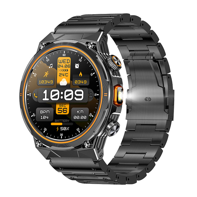 AK81 Touch GPS Smart Watch Android OS AMOLED Display 29-35mm for Silica Gel Band Magnetic Charging Answer Calls Unisex 5 ATM