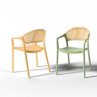Fauteuil de jardin Jietuo de luxe en rotin tressé avec dossier en corde, idéal pour hôtels et terrasses extérieures
