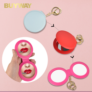 Mini espejo de maquillaje compacto portátil para mujer, espejo de tocador de bolsillo con aumento, acabado ABS, marco de PU - Product Image 5