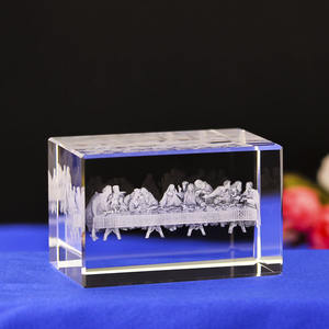 Großhandel <span class=keywords><strong>K9</strong></span> <span class=keywords><strong>Crystal</strong></span> Cube Top Grade Transparent Klar Brief besch werer für religiöse Vintage Cartoon Gravur mit Laser druck - Product Image 3