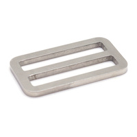 Boucle d'anneaux rectangulaires plats en métal en acier inoxydable usiné CNC pour sac sangle de ceinture boucles de diapositives en métal Tri-glide