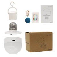 Ampoule LED intelligente rechargeable portable avec télécommande, 10 heures d'autonomie, lumière d'urgence pour le camping