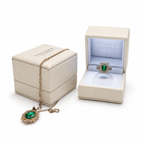 Boîte à bijoux en cuir PU haut de gamme, carrée, avec logo personnalisé, LED, pour bague, pendentif, bracelet, boîte d'emballage avec lumière