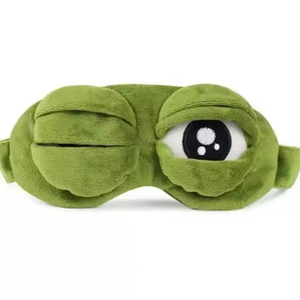 Mascherina per Dormire a Forma di Rana Verde, Design Peluche per Donne e Bambini, Maschera Oculare per Viaggi e Yoga - Product Image 4