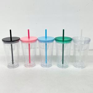 16oz 24oz Double Walled Colorful Plastic Tumbler 16 oz Pre Drilled Snow Globe Acrylic <b>Mug</b> Cup with Holes and Plugs - Product Image 2