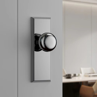 Poignée de porte en laiton massif, finition or PVD, avec serrure de confidentialité et de passage, pour intérieur et salle de bain, ensemble de quincaillerie à mortaise