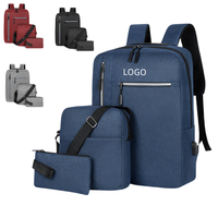 Offre Spéciale 3 in1 3 ensembles sac à dos pour ordinateur portable étanche mochila escolar Nylon Oxford unisexe affaires sac à dos pour ordinateur portable voyage sacs d'école