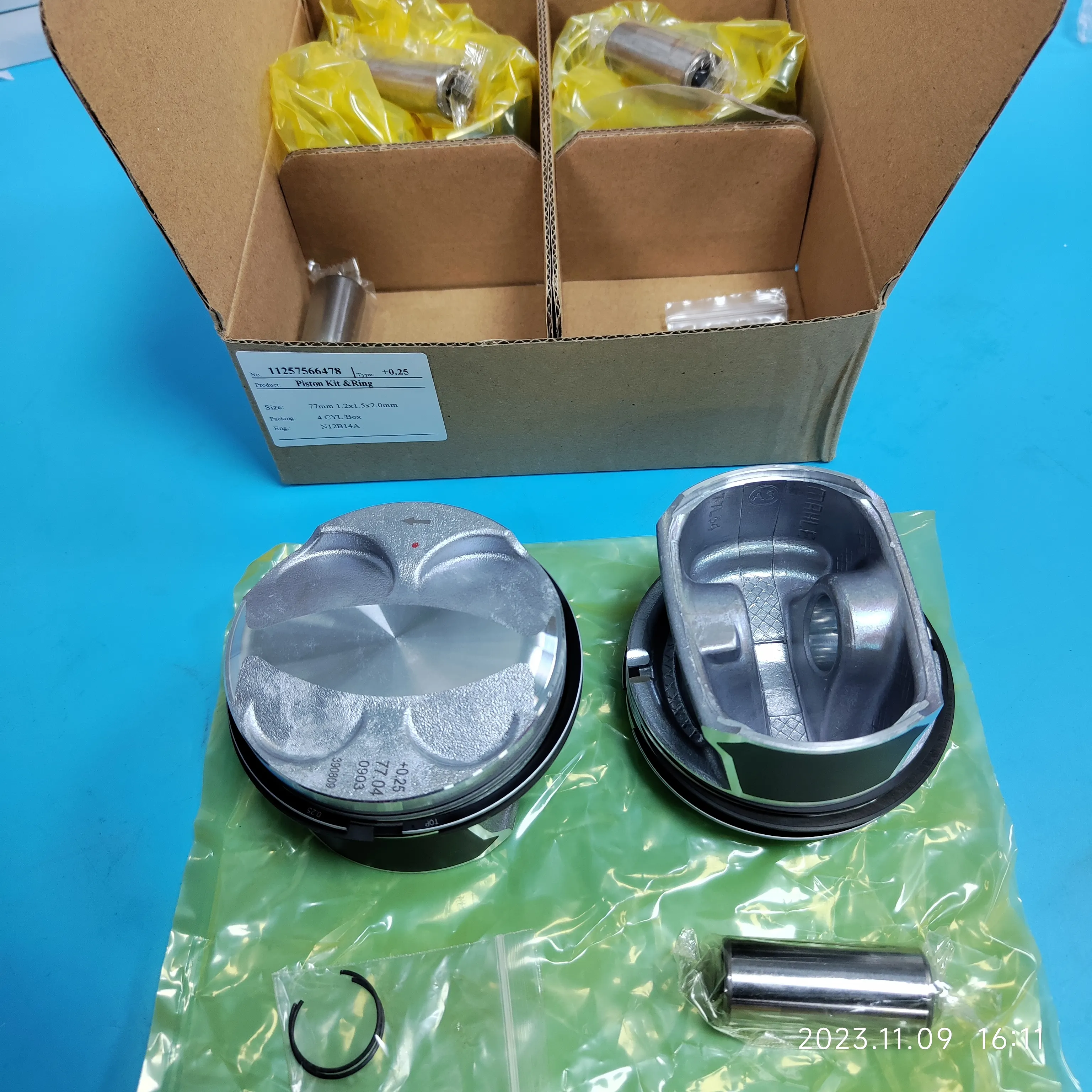 Stock Piston kit with ring STD 025 050 11257566478 7566478 0628T6 for BMW N12 N12B14A 1.4L Mini R56 Clubman R55 1.4L 2006-2010