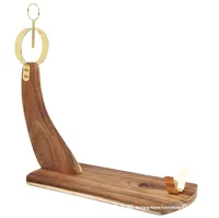 Support de cuisine en bois à un seul niveau, portable et robuste, pour le séchage et la découpe des saucisses, et la présentation des aliments