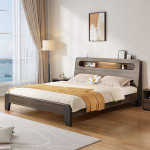 Cama nórdica de madera maciza de 1,8 m, cama doble grande para <span class=keywords><strong>matrimonio</strong></span>, <span class=keywords><strong>dormitorio</strong></span> moderno y sencillo, estilo japonés - Product Image 5