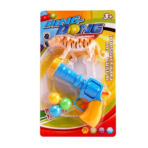 Venta al por mayor de los niños juguetes de plástico pelota de Ping-Pong disparar un arma Juguetes