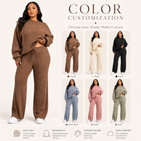 Pantalons Automne 2026, Ensemble de vêtements tendance Y2k streetwear côtelés, Ensemble vintage, Ensemble de pulls décontractés pour femmes grandes tailles