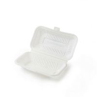Boîte alimentaire à emporter en amidon de maïs biodégradable blanche 20,3x20,3cm