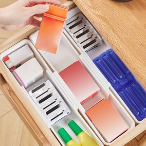 Creative Clear Plastic Desk <b>Drawer</b> Organizer Cosmetic <b>Drawer</b> Make up Organizer for Storage Desk <b>Drawer</b> Container - Product Image 6