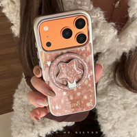 Coque de téléphone motif petit cerf dessin animé pour Apple 17 Pro Max 15, support magnétique adhésif pour iPhone 16, design étoile dorée 14, unique 13 12