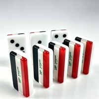 Tuiles de dominos en acrylique poli épais, personnalisées avec le drapeau de l'Irak, autres motifs de drapeaux et quantités personnalisées, 55x28x12mm, pour le team building