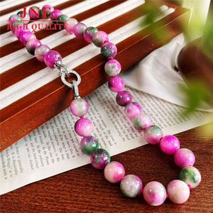 12 ، اليشم جميل البطيخ التورمالين قلادة معقودة مسحوق زهر الكرز - Product Image 1