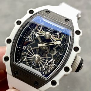 Reloj Tourbillon de fibra de carbono hueco ultraligero para hombre, banda de acero inoxidable tipo Tonnel de tamaño súper grande, puntero de movimiento ETA - Product Image 6