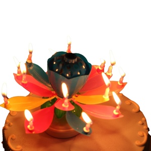 ألعاب نارية متعددة الألوان على شكل زهرة شموع موسيقية دوارة لعيد الميلاد - Product Image 6