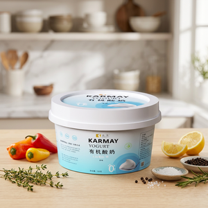 Vaso de yogur redondo de plástico con tapa de 100g, material PP, etiquetado en molde, envase para yogur orgánico - Product Image 1