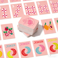 Cartes de Mahjong de voyage imprimées en couleur, format Bridge, avec boîte cadeau