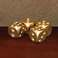Mini dés à six faces faits à la main en laiton, artisanat métallique