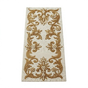 Camino de mesa bohemio con cuentas, hecho a mano y bordado, decoración para mesa de comedor, para el hogar, restaurante, bodas y fiestas, a bajo costo. - Product Image 1